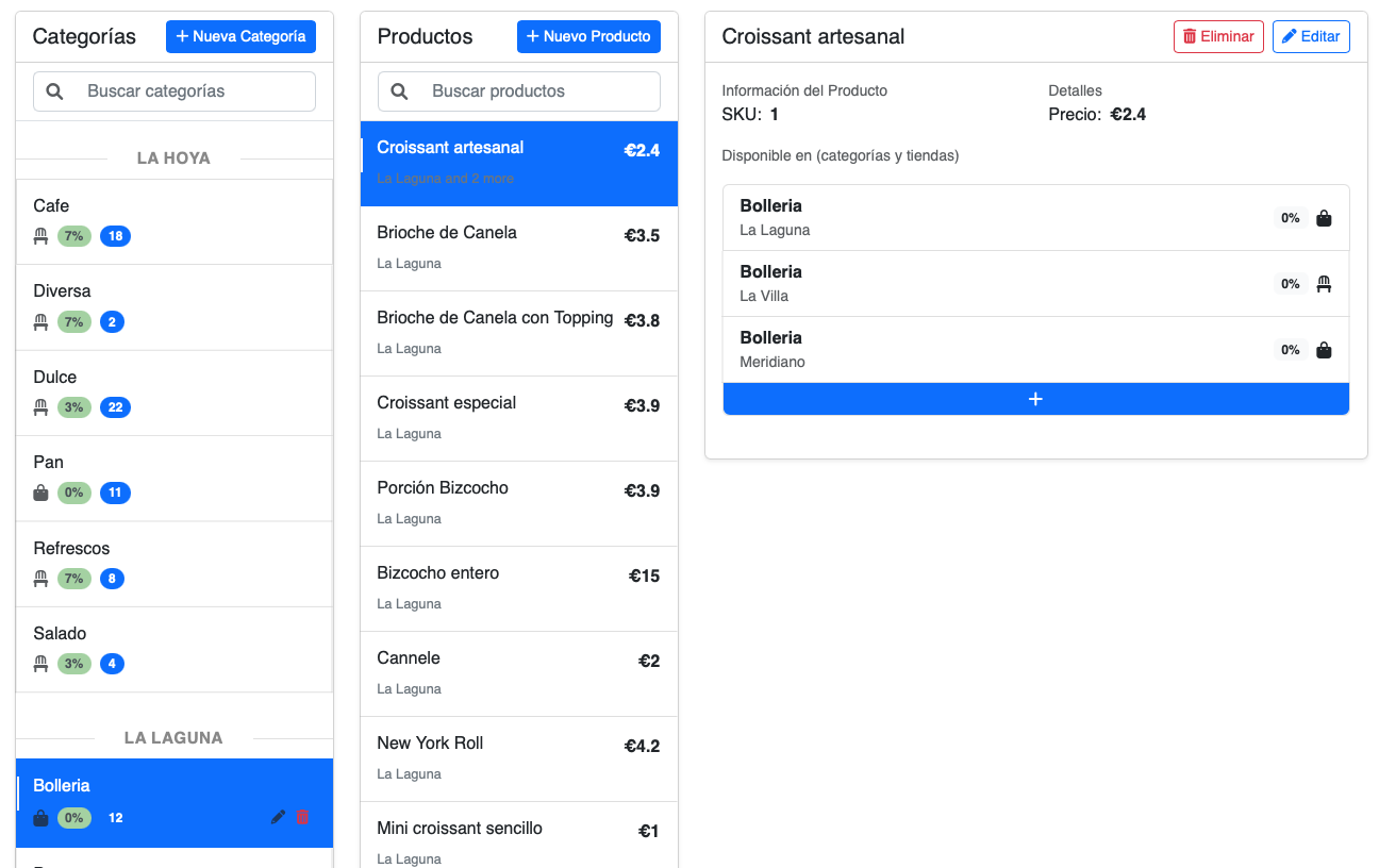 Gestión inteligente de productos en Vendenius